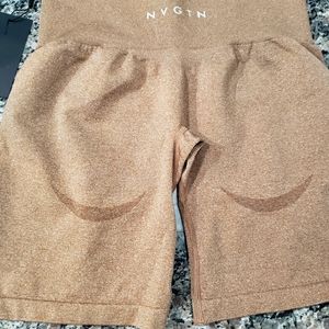 NVGTN Mocha Contour Seamless Shorts Small